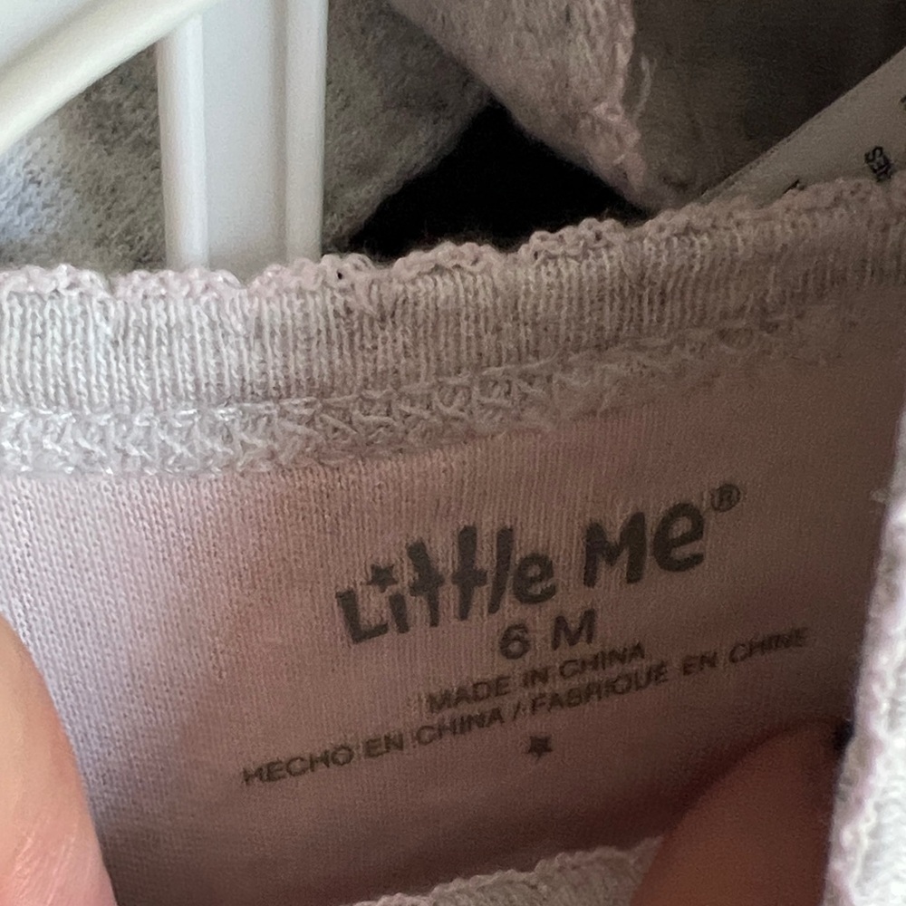 Little Me Pink and Gray Bunny Bib Set - Picture 4 of 8
